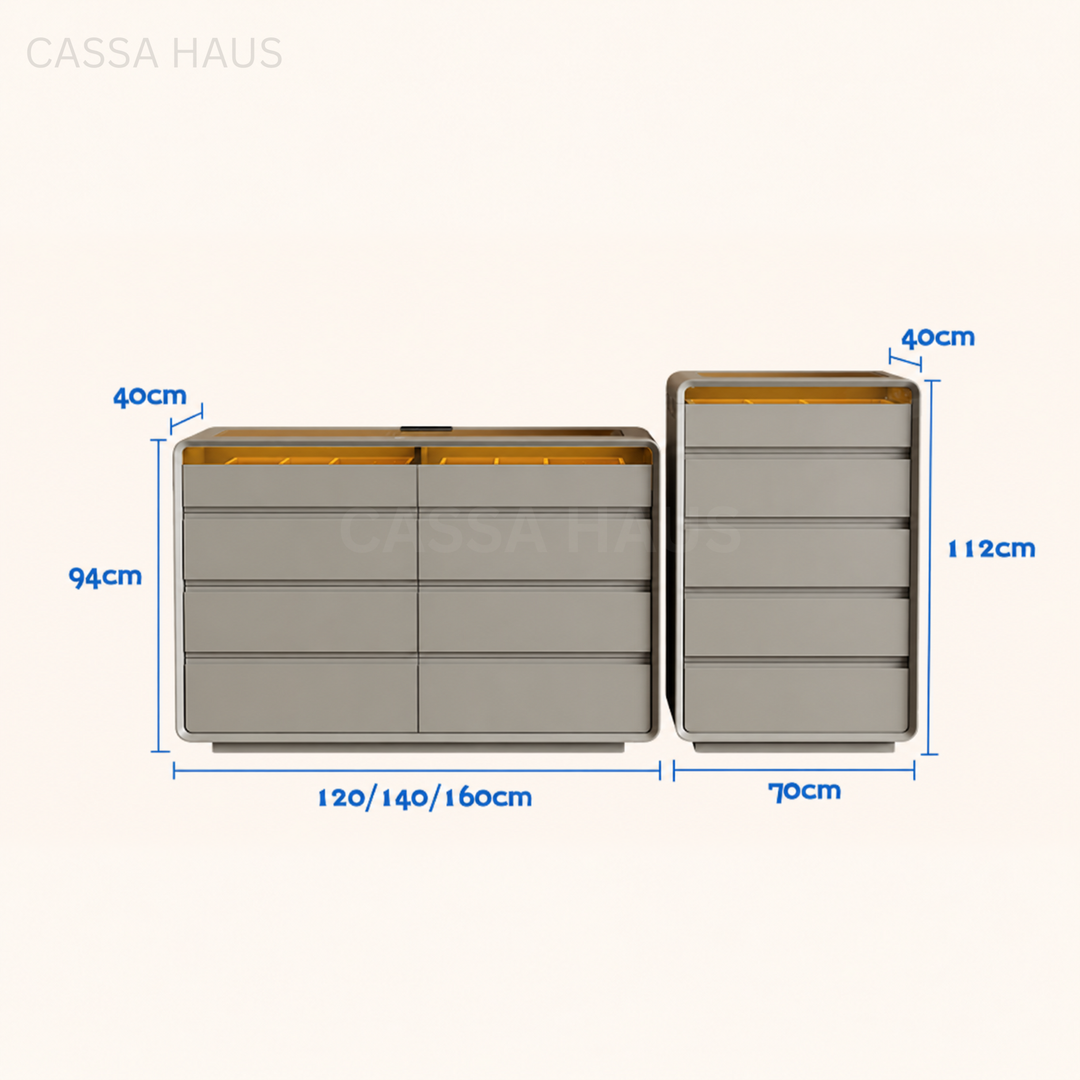 LUIS Modern LED Chest of Drawers - Cassa Haus Singapore