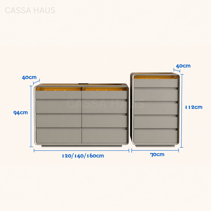 LUIS Modern LED Chest of Drawers - Cassa Haus Singapore