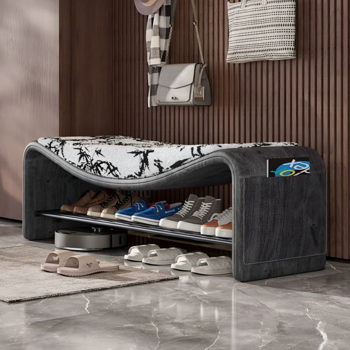 AVA Modern Nappa Leather Shoe Bench - Radical Homes Singapore