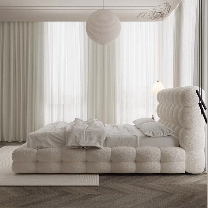 BREON Modern Boucle Storage Bedframe - Radical Homes Singapore