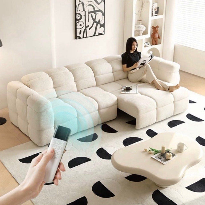 KELS Modern Electric Motorised Boucle Sofa - Radical Homes Singapore