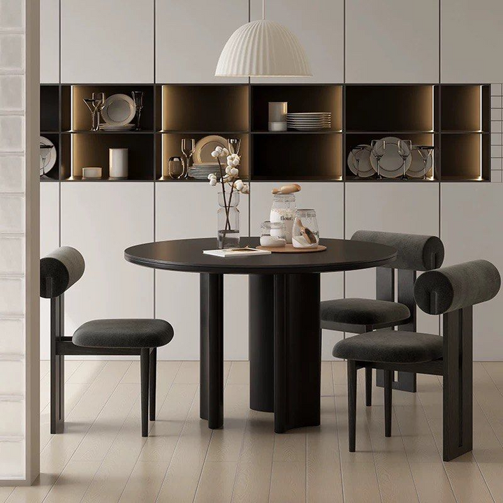 MYSA Modern Sintered Stone Round Dining Table - Radical Homes Singapore