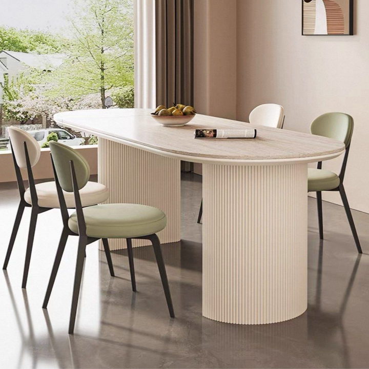 EXPANZA Modern Extendable Travertine Dining Table - Cassa Haus Singapore