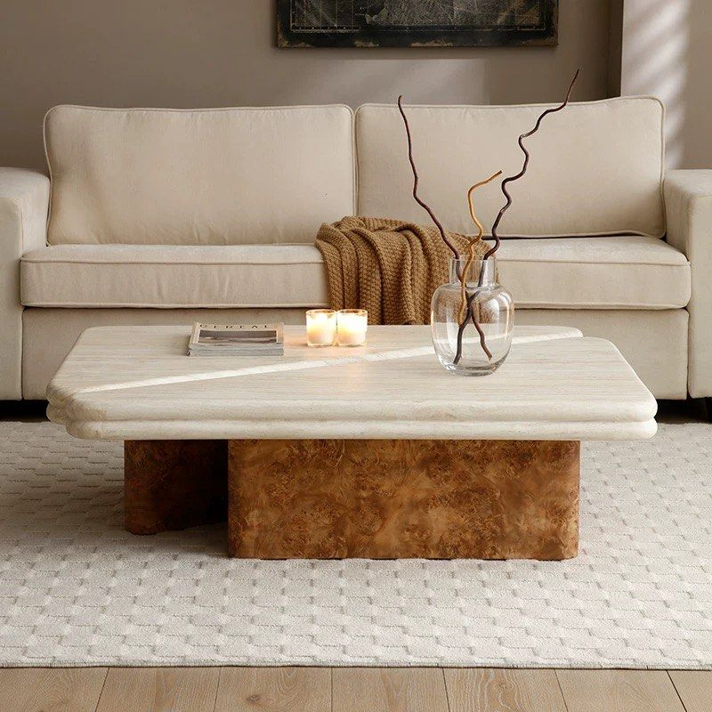 ADAM Modern Travertine Coffee Table - Radical Homes Singapore