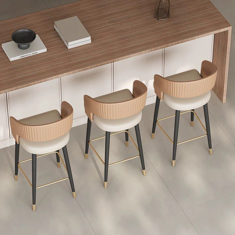 DAXTON Modern Leather Bar Stool - Cassa Haus Singapore