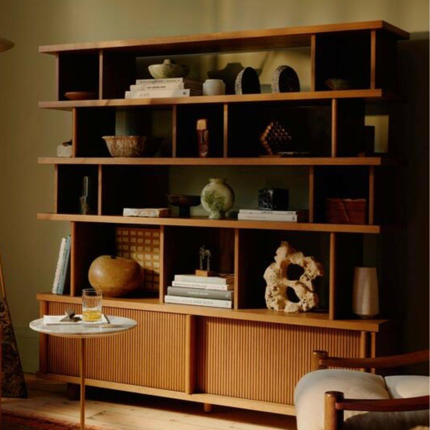 FABRICIO Modern Solid Wood Display Shelf - Radical Homes Singapore