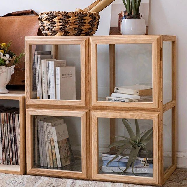 DANBY Solid Wood and Glass Display Cabinet - Radical Homes Singapore