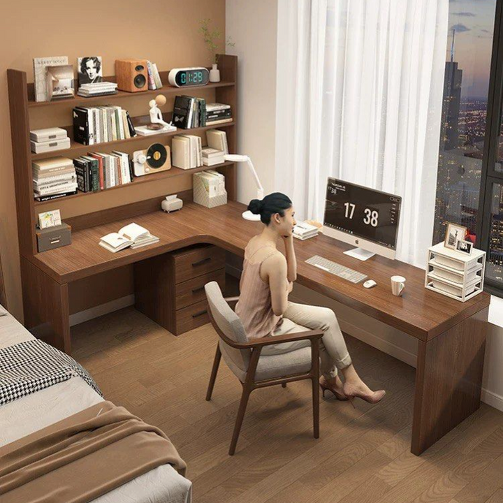 DOLB Modern Study Table With Display Shelves - Radical Homes Singapore