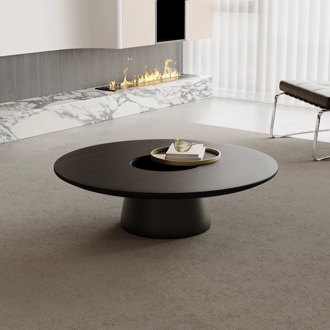HARLEEN Modern Solid Wood Round Coffee Table - Radical Homes Singapore