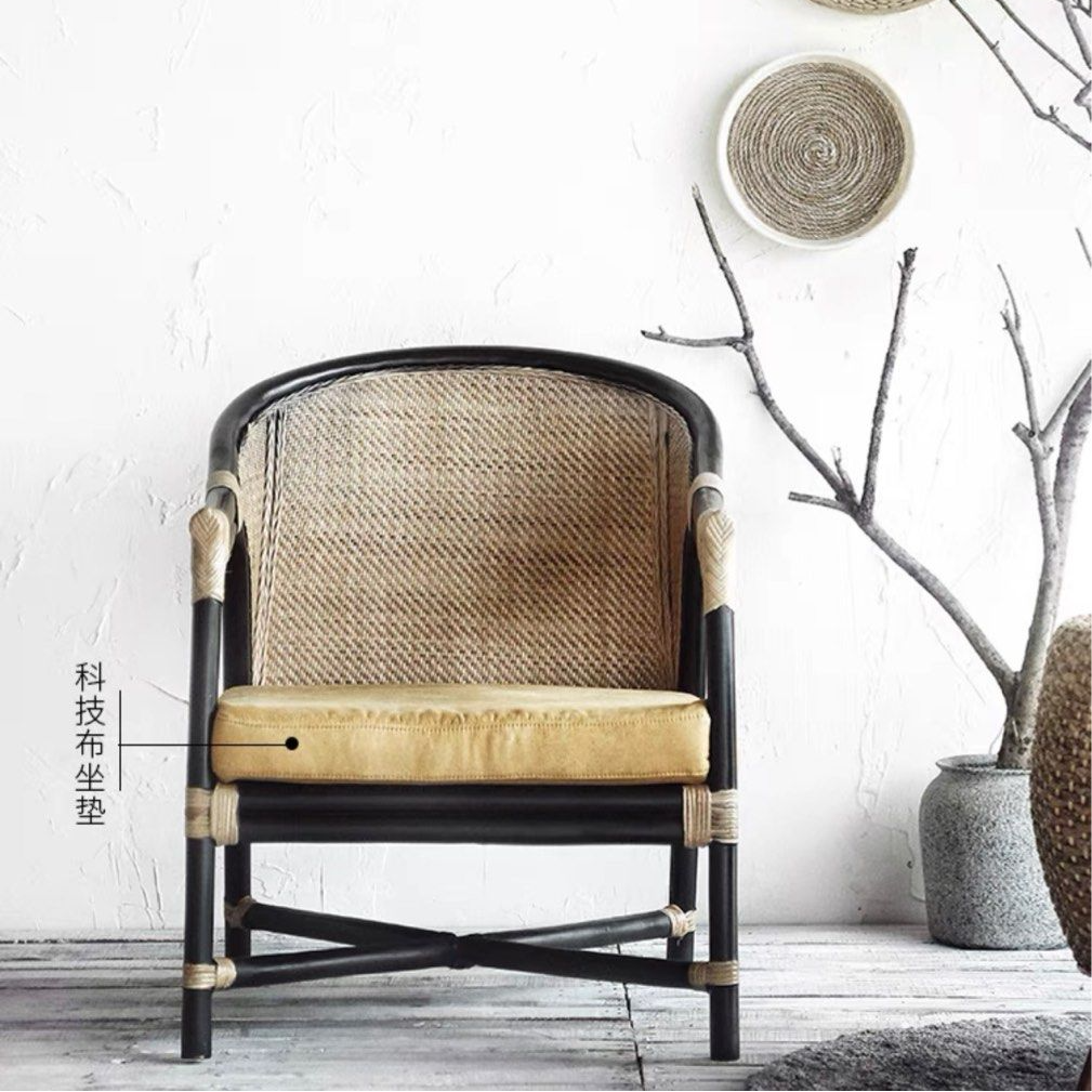 ROSEHAVEN Vintage Rattan Lounge Chair - Cassa Haus Singapore