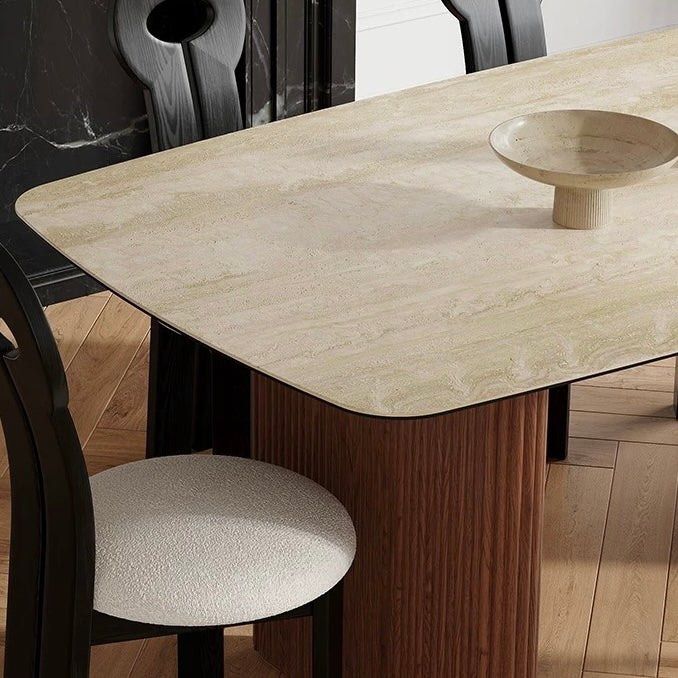 CORJAE Modern Travertine Dining Table - Radical Homes Singapore