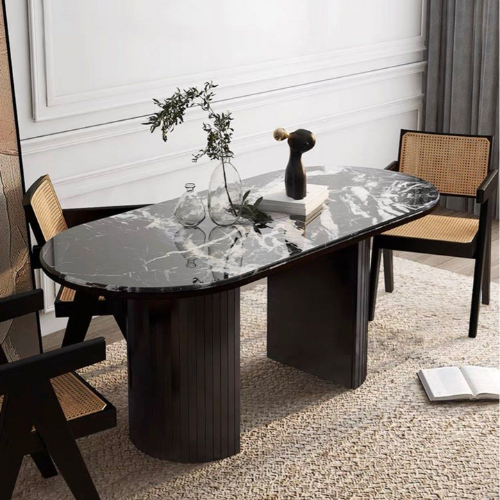 BOLDEN Modern Natural Marble Dining Table - Radical Homes Singapore
