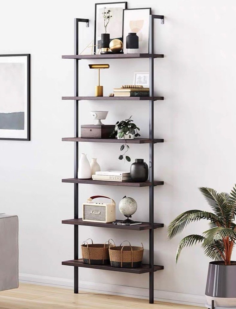 ELIZABETE Industrial Solid Wood Display Wall Shelf - Radical Homes Singapore