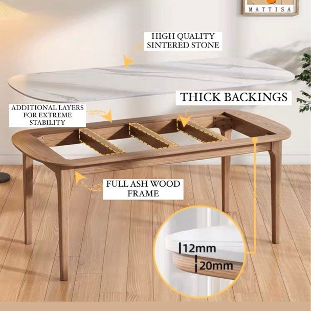 ZOREVIA Sintered Stone Dining Table & Chairs - Cassa Haus Singapore