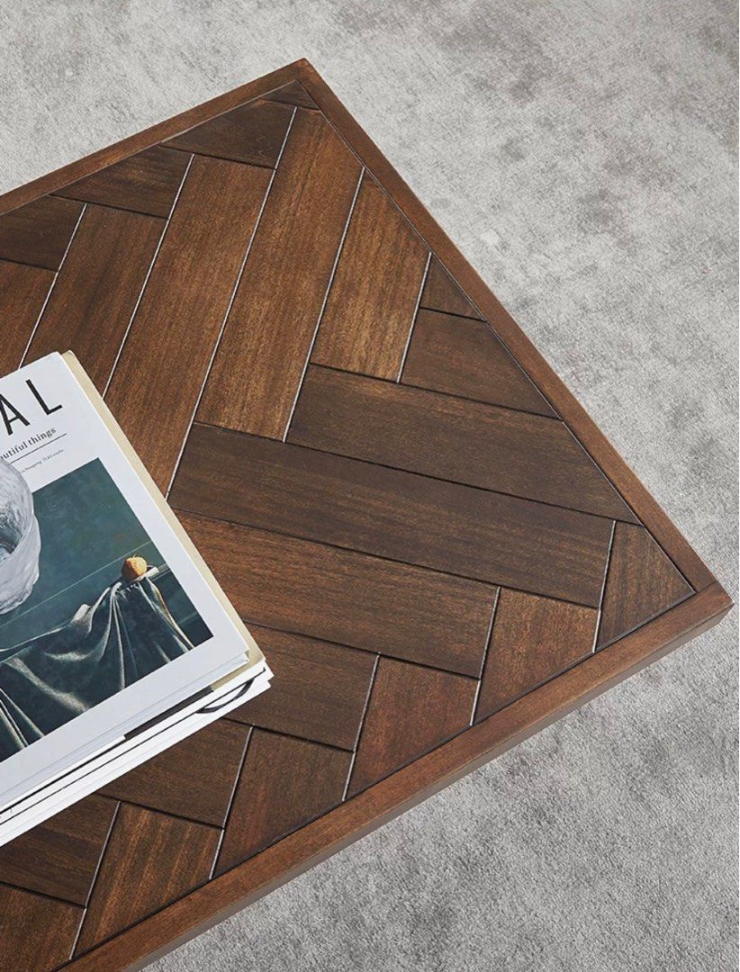 CHEVRON Herringbone Solid Wood Coffee Table - Cassa Haus Singapore