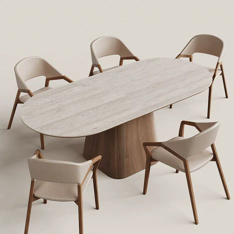 KIERREN Modern Travertine Dining Table - Radical Homes Singapore