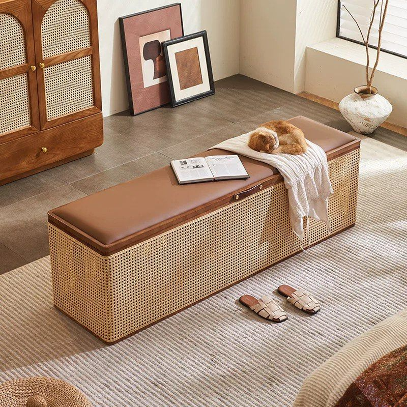 JELINA Rattan Bench With Storage - Radical Homes Singapore