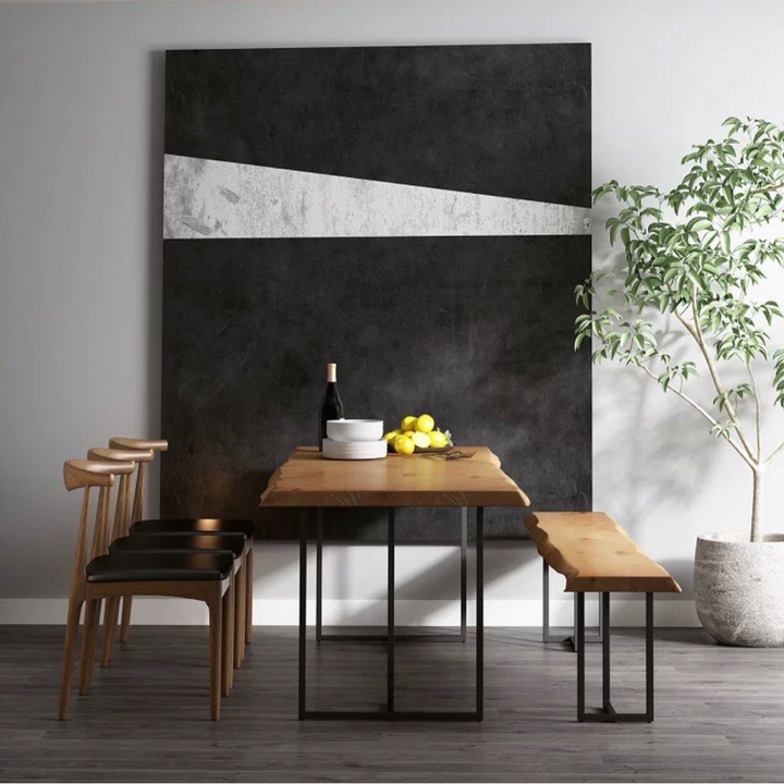 HOLMES Industrial Solid Wood Dining Table - Radical Homes Singapore