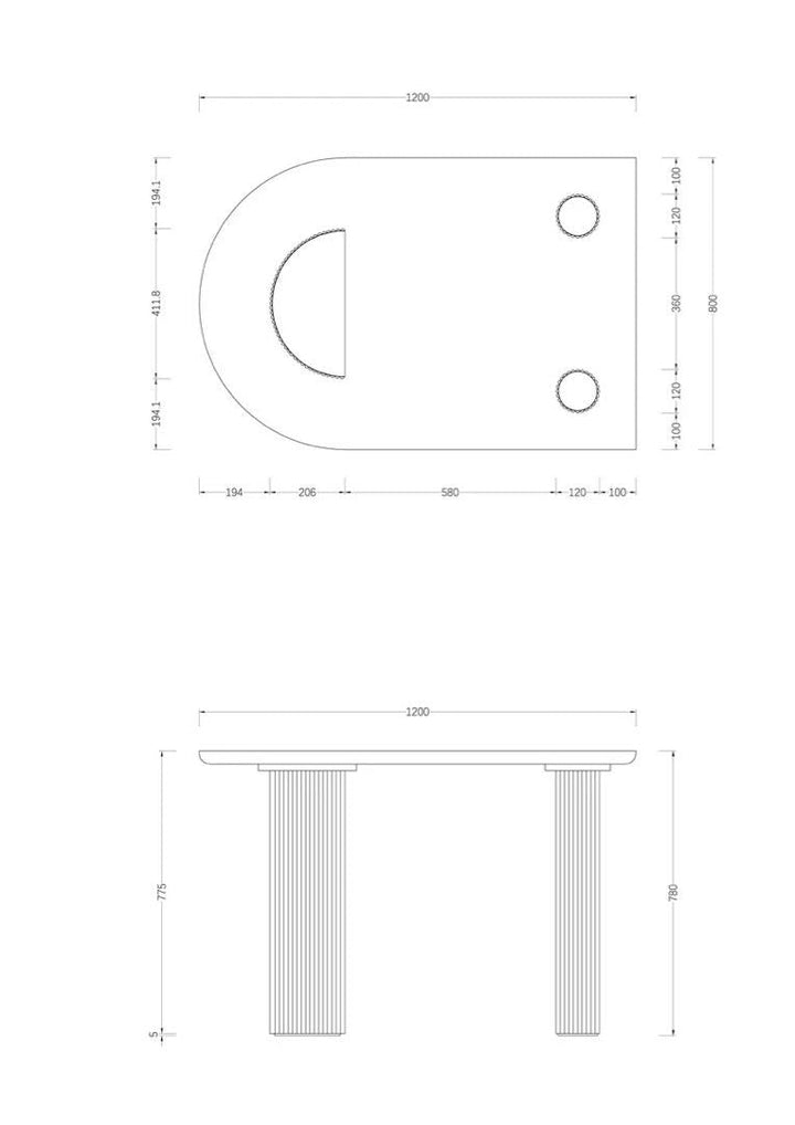 KALCE Modern Solid Wood Dining Table - Radical Homes Singapore