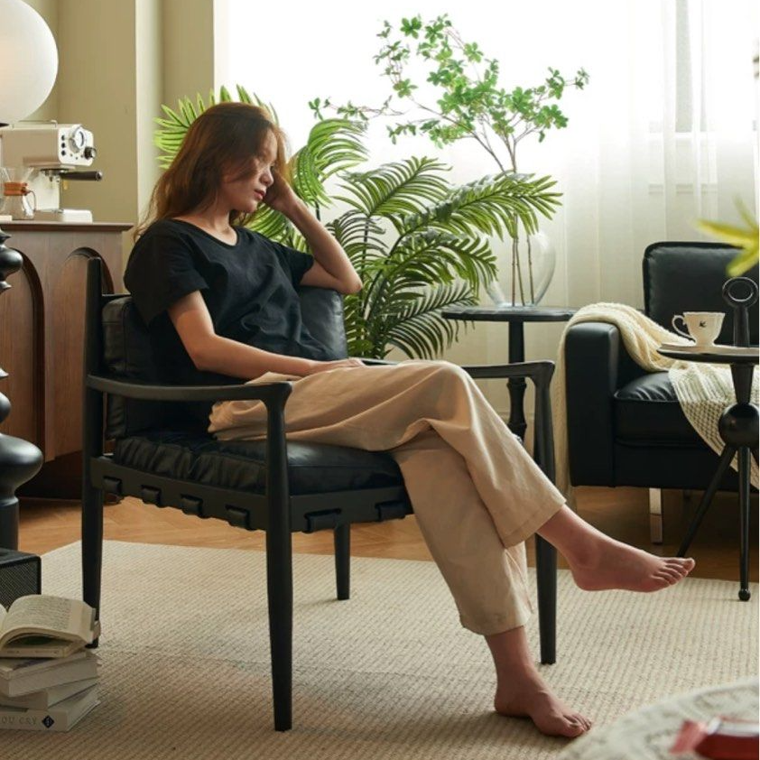 RUSQEN Vintage Solid Wood Leisure Chair - Cassa Haus Singapore