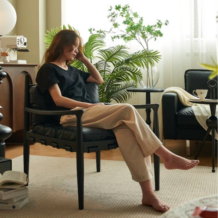 RUSQEN Vintage Solid Wood Leisure Chair - Cassa Haus Singapore