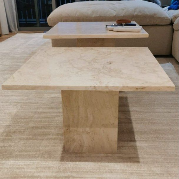JEIAO Modern Travertine Coffee Table - Radical Homes Singapore