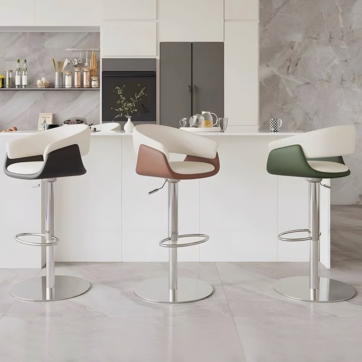 TAMSA Modern Leather Bar Stool - Radical Homes Singapore
