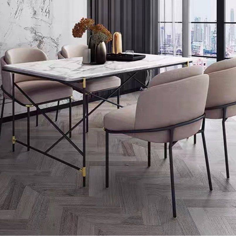 HOLYFIELD Industrial Marble Dining Table - Radical Homes Singapore