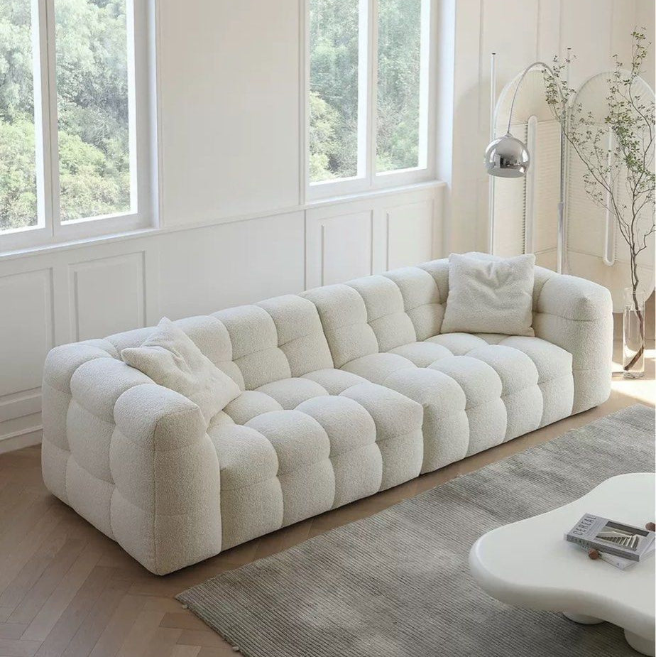 NAT Modern Boucle Fabric Sofa - Radical Homes Singapore