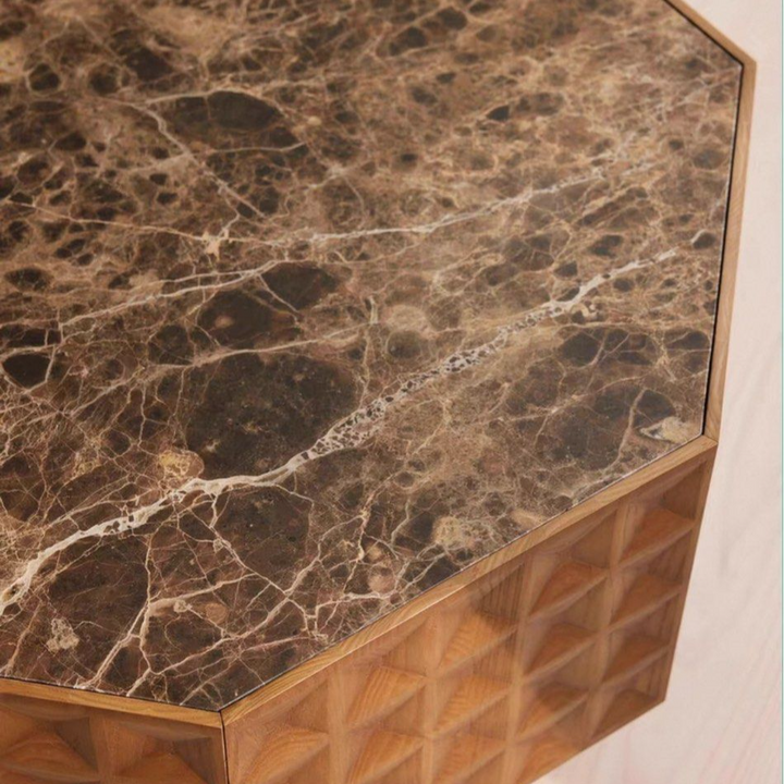 ROFIEL Rustic Marble Coffee Table - Radical Homes Singapore