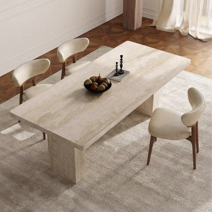 ALEXO Modern Travertine Dining Table - Radical Homes Singapore