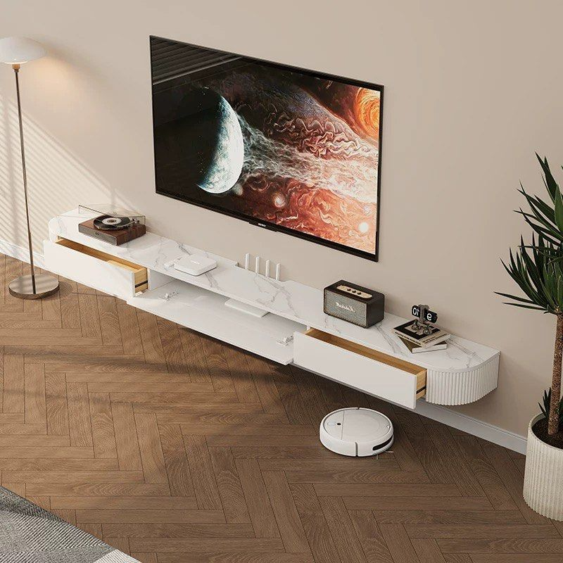 JISYA Modern Sintered Stone Floating TV Console - Radical Homes Singapore