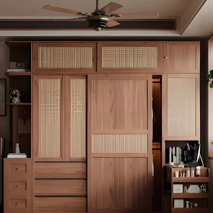 FLORENZO Rustic Solid Wood Wardrobe