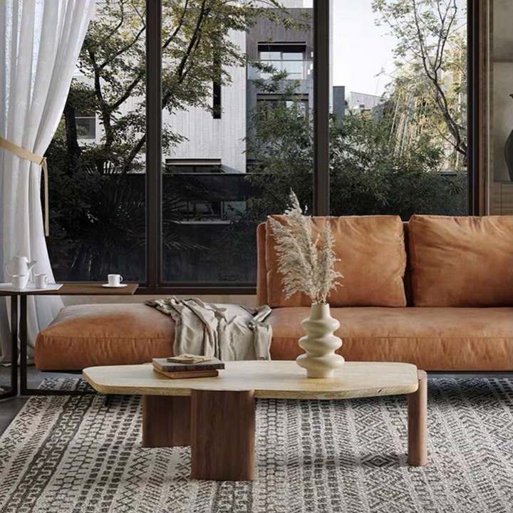 NARVON Modern Travertine Coffee Table - Cassa Haus Singapore