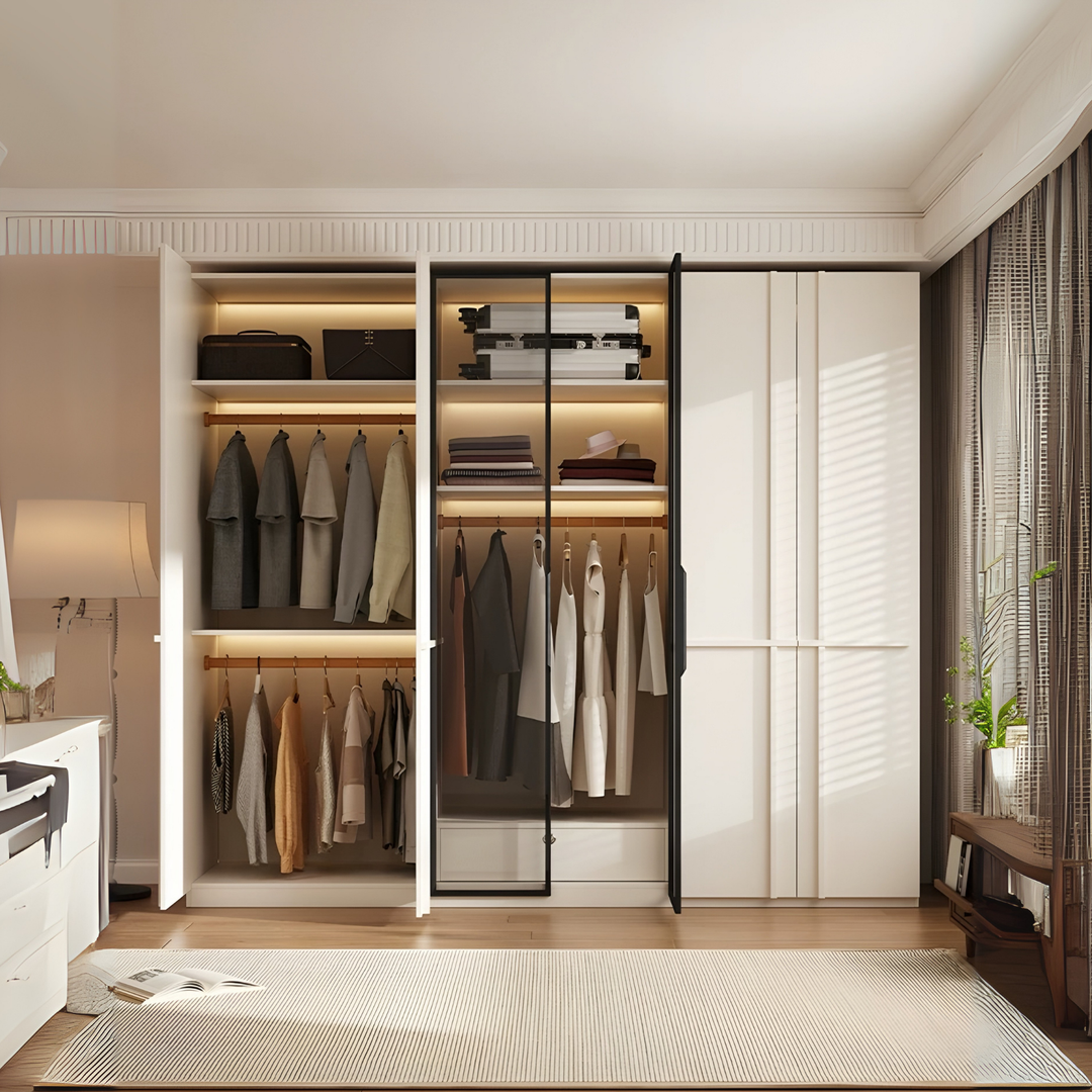 BRASKEN Modern Solid Wood Wardrobe - Cassa Haus Singapore