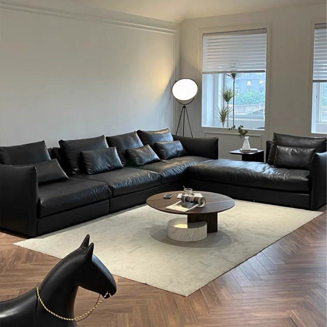 SHIZUNE Modern Genuine Leather Sofa - Radical Homes Singapore