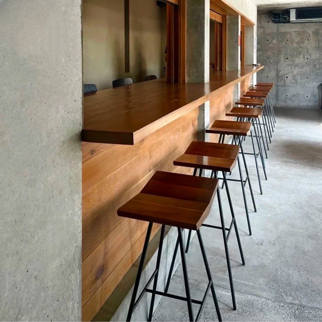 KESHIA Modern Solid Wood Bar Stool - Radical Homes Singapore