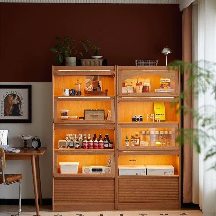 KAYLA Modern Cherry Wood Display Shelf - Radical Homes Singapore