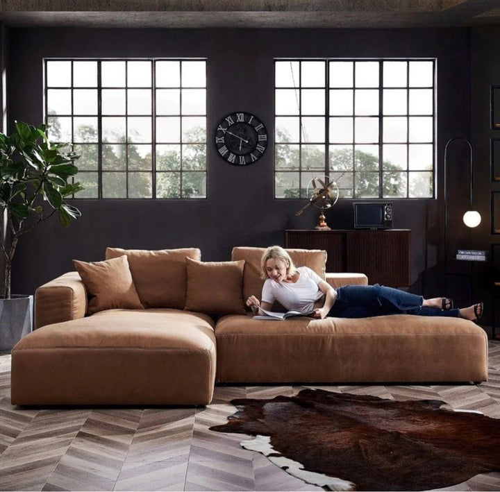 NOTION Sectional Scratch Resistant Double Chaise Sofa - Radical Homes Singapore