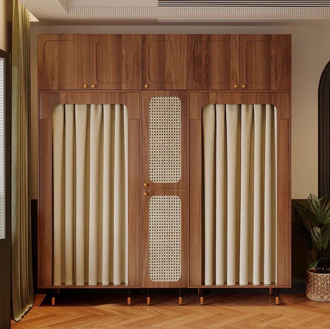 KAVRO Mid-Century Rattan Wardrobe - Cassa Haus Singapore