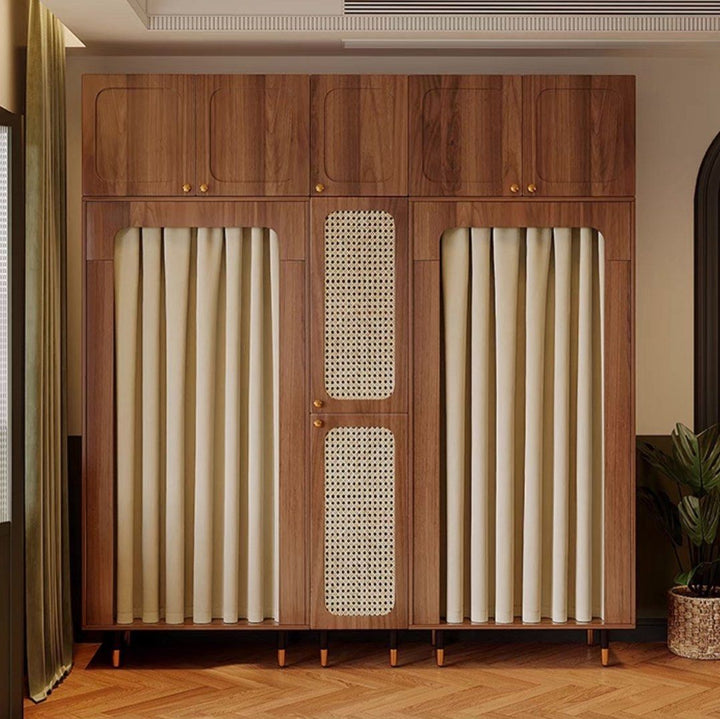KAVRO Mid-Century Rattan Wardrobe - Cassa Haus Singapore