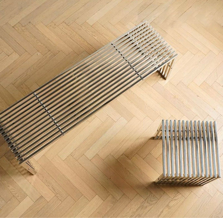 BRAM Modern Stainless Steel Bench - Radical Homes Singapore