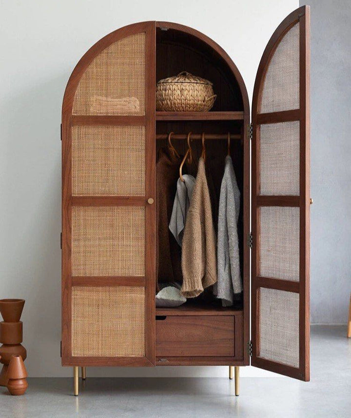MOKIRA Rustic Rattan Wardrobe - Cassa Haus Singapore
