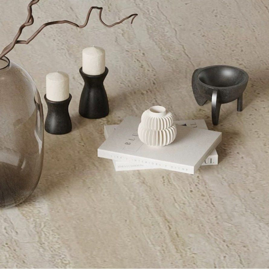 SKYLAR Modern Travertine Round Dining Table - Radical Homes Singapore