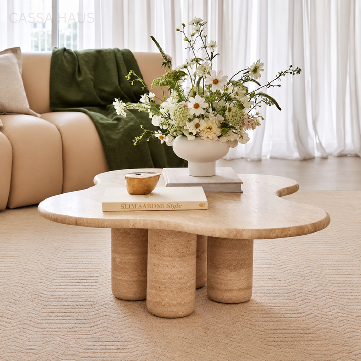JADDIN Modern Travertine Coffee Table