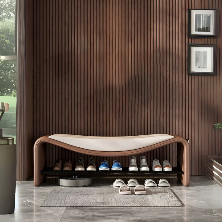AVA Modern Nappa Leather Shoe Bench - Radical Homes Singapore