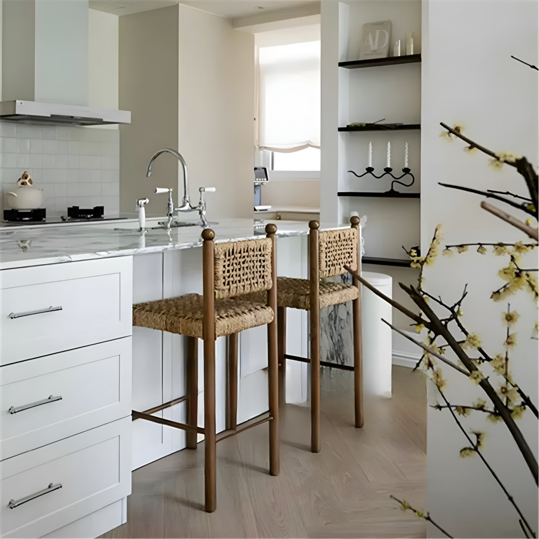 HARBOUR Rustic Rattan Bar Stool - Radical Homes Singapore