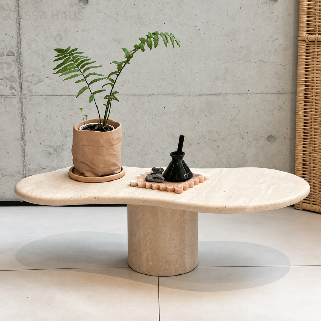 JADDIN Modern Travertine Coffee Table