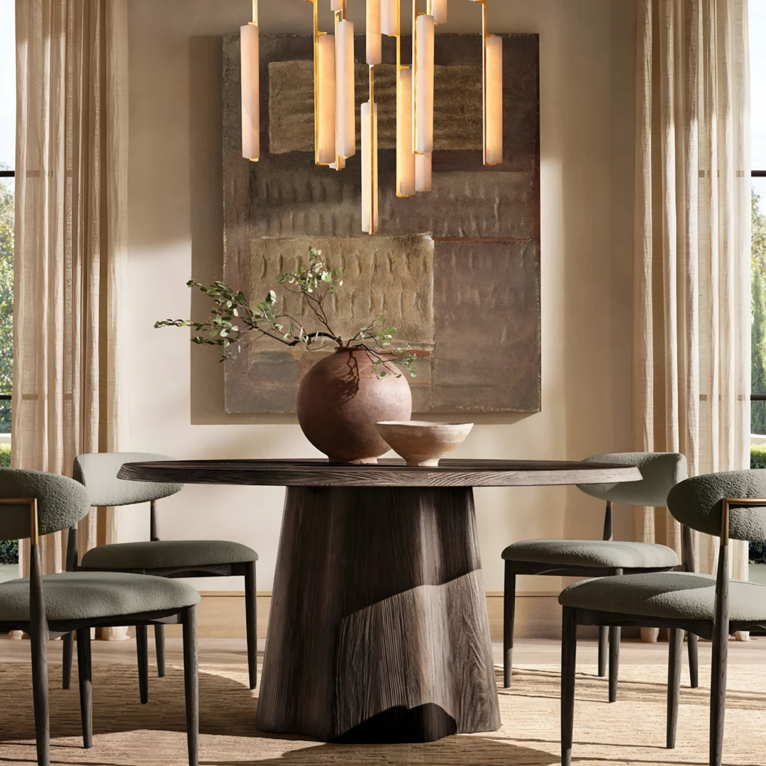 SOLENNE Modern Solid Wood Round Dining Table
