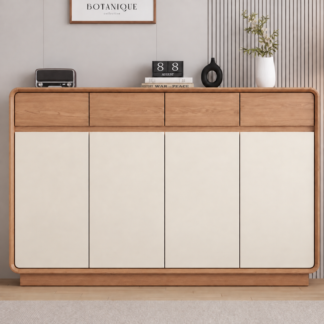 MINGEI Modern Solid Wood Shoe Cabinet